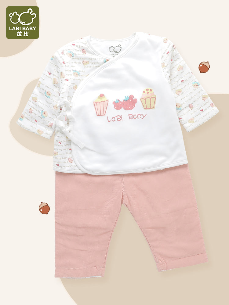 LABI BABY Children's Short Sleeve Plaid Print Cardigan Top and Pant Set Baby Girl Clothes Spring Clothing Boys Set