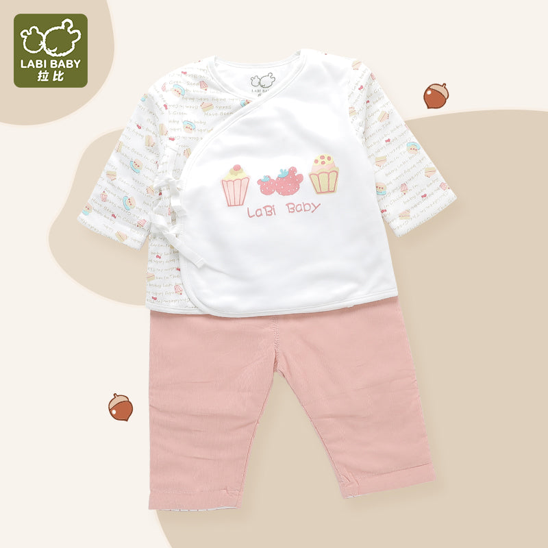 LABI BABY Children's Short Sleeve Plaid Print Cardigan Top and Pant Set Baby Girl Clothes Spring Clothing Boys Set