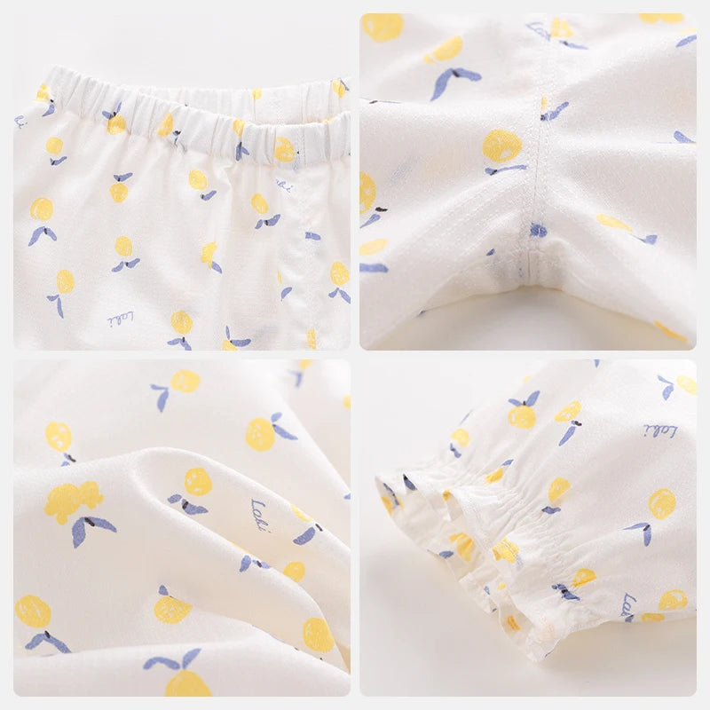 Four Seasons 1-5 Year Old Girl's Casual Loose Pants Lightweight Breathable Mosquito Proof And Wind Proof Thin Pants