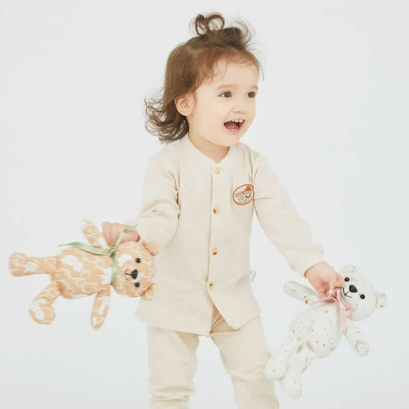 LABI BABY High-end Long Sleeve Cardigan Top Pant Set Infant Girls Boys Clothes Toddler Spring Autumn Baby Clothing Gift 0-18M