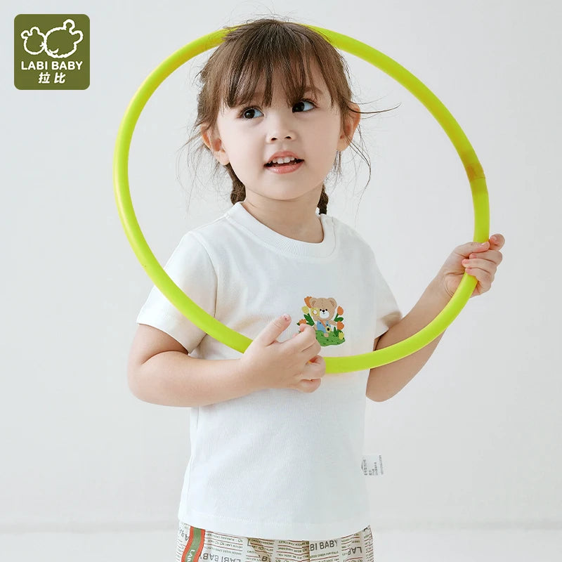 LABI BABY Summer Cartoon T shirt for Boy Girl Short Sleeve Top Children T-shirt Casual High-end Infant Clothes Clothing 1-6 Year