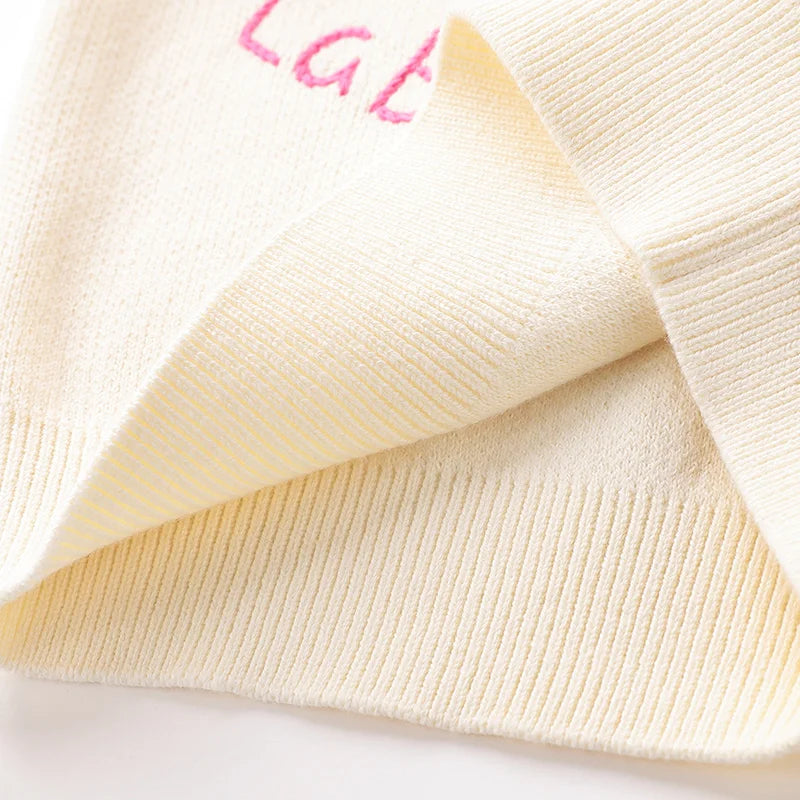 LABI BABY Knit Sweater for Girls Boys Embroider Sweaters Pullover Bear Pattern Fall Winter Knitted Tops Toddlers Kids Clothes