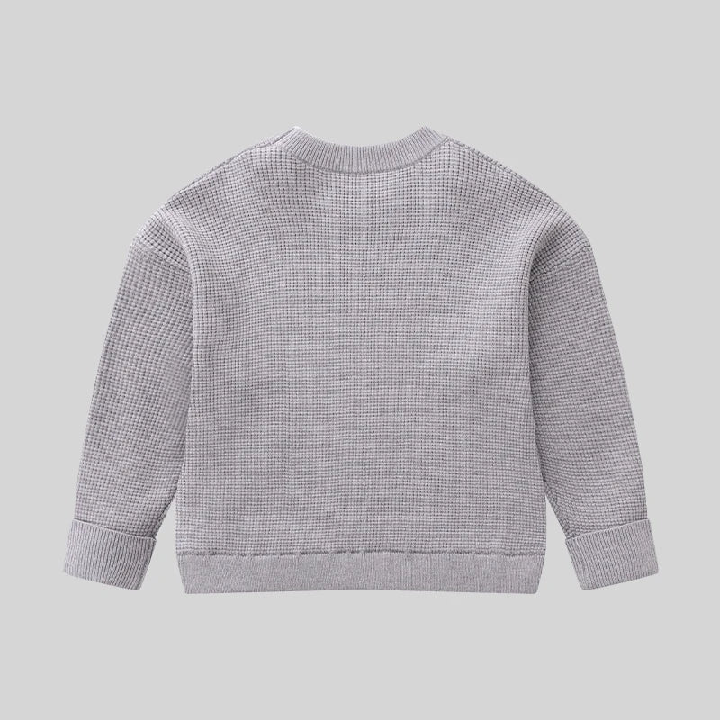 LABI BABY Waffle Textured Sweater Pink Coffee Grey Autumn Winter Boys Girls Pullover Knitwear Children Clothing Kids Clothes
