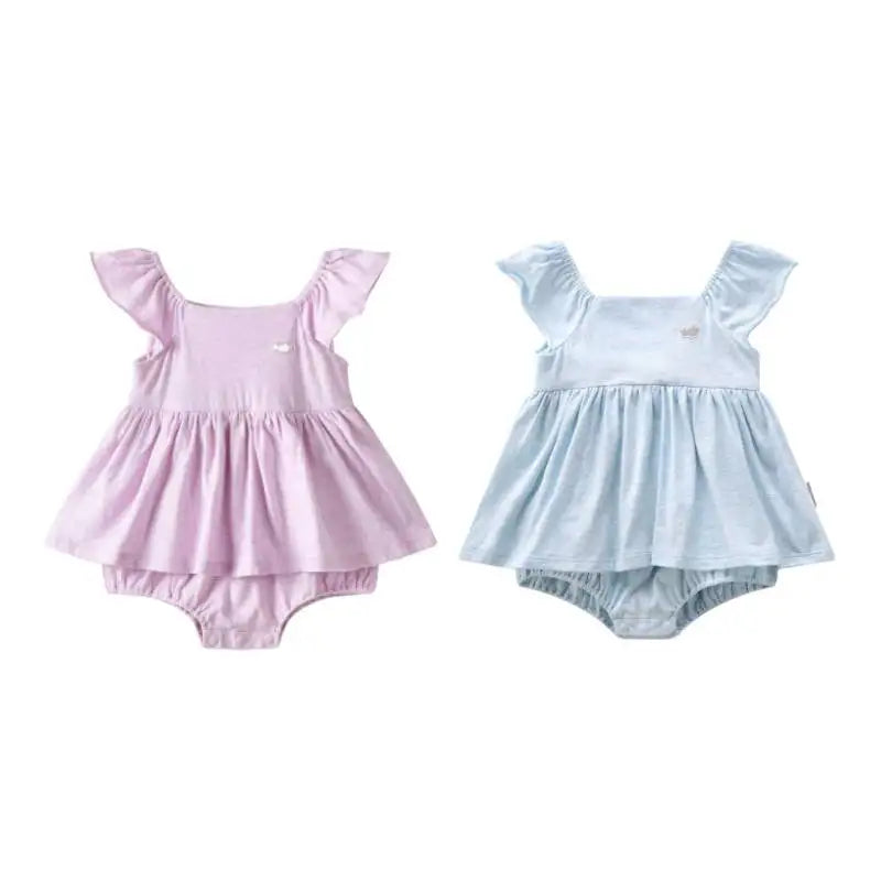 LABI BABY Butterfly Sleeve Romper Toddler Girls Summer Sleeveless Onesie Newborn Ruffle Bodysuits Infant Playsuits Jumpsuit Kids
