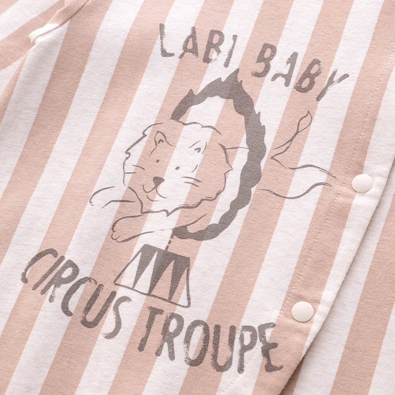 Four Seasons Newborn Bodysuit 0-24 Months Baby Stripe Jumpsuit Male Baby Female Baby Cartoon Climbing Clothes