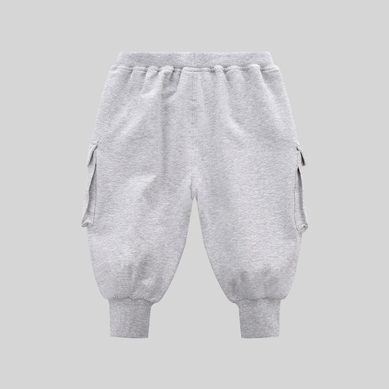 LABI BABY Black Grey Pockets Pants Casual Autumn Spring Kids Sports Trousers Boys Girls Sweatpants 1-6 Years Children Clothes