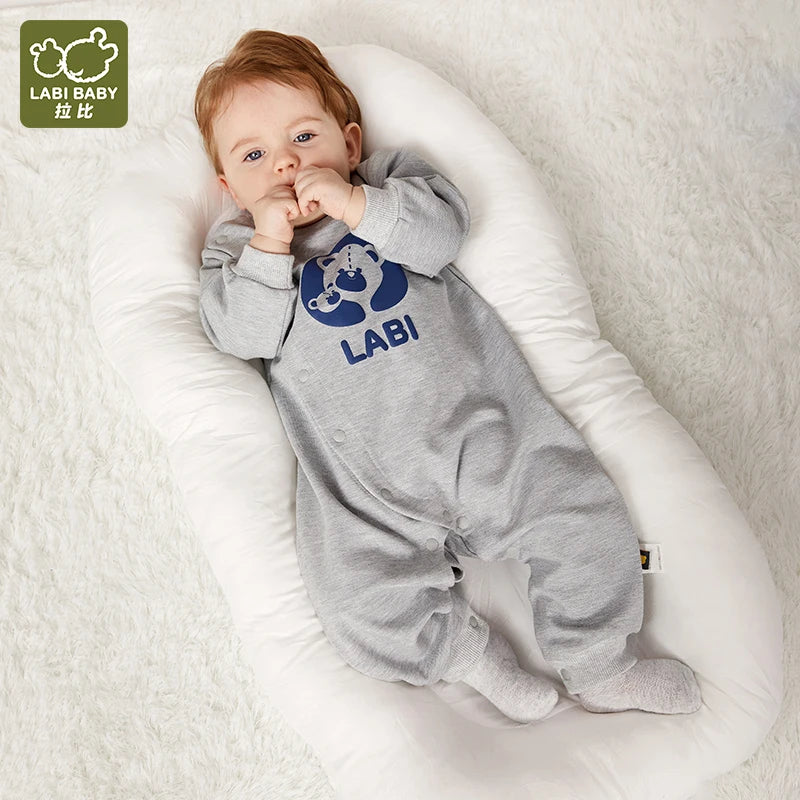 LABI BABY Cotton Sports Romper Spring Fall Long Sleeve Playsuits Casual Infant Jumpsuit Toddler Bodysuit Newborn Onesie Gift