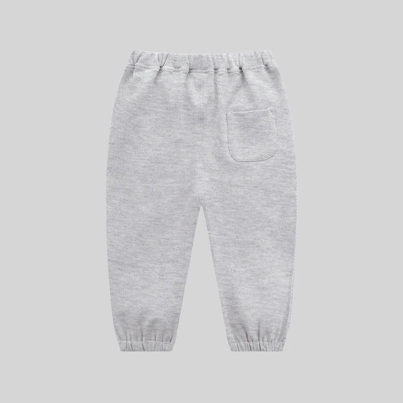 LABI BABY Children Sweatpants Boys Girls Grey Casual Elastic Waist Pants Spring Autumn Kids Sports Pants Letters Print Trousers
