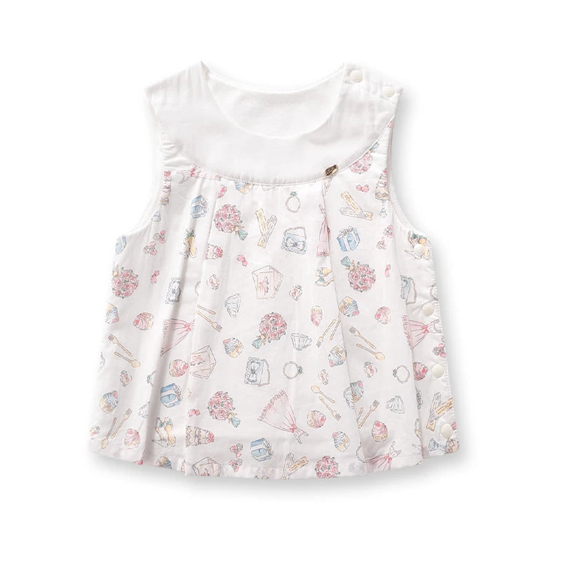 LABI BABY Summer Sleeveless Vest for Baby Girls Boys Cartoon Sleeveless Top Toddler Children Thin Cotton Clothes Kids Clothing