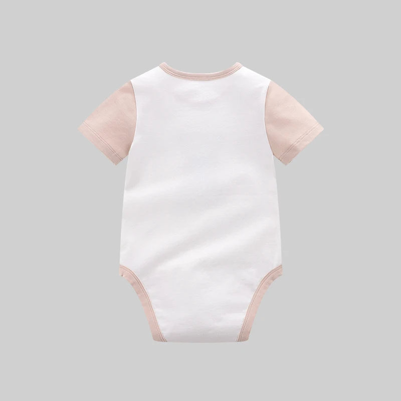 LABI BABY Short Sleeve Romper Summer Bear Print Cotton Bodysuit for Newborn Toddler Jumpsuit Infant Clothing Boys Girls Clothes