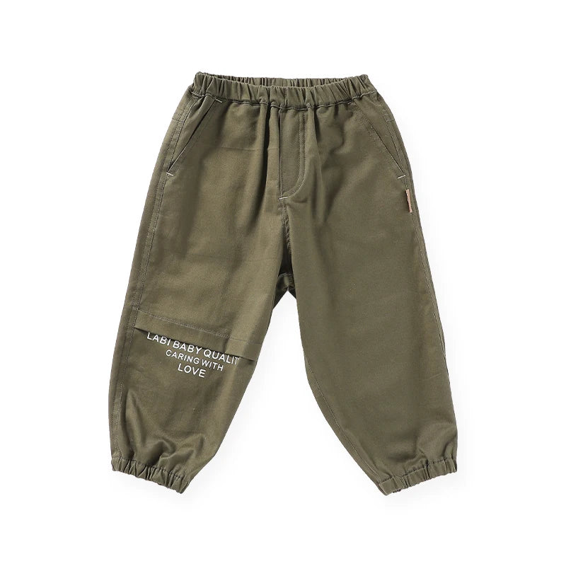 Spring and Autumn 1-6 Year Old Boys and Girls Leisure Sports Pants Versatile Outgoing Pants Solid Color Simple Long Pants