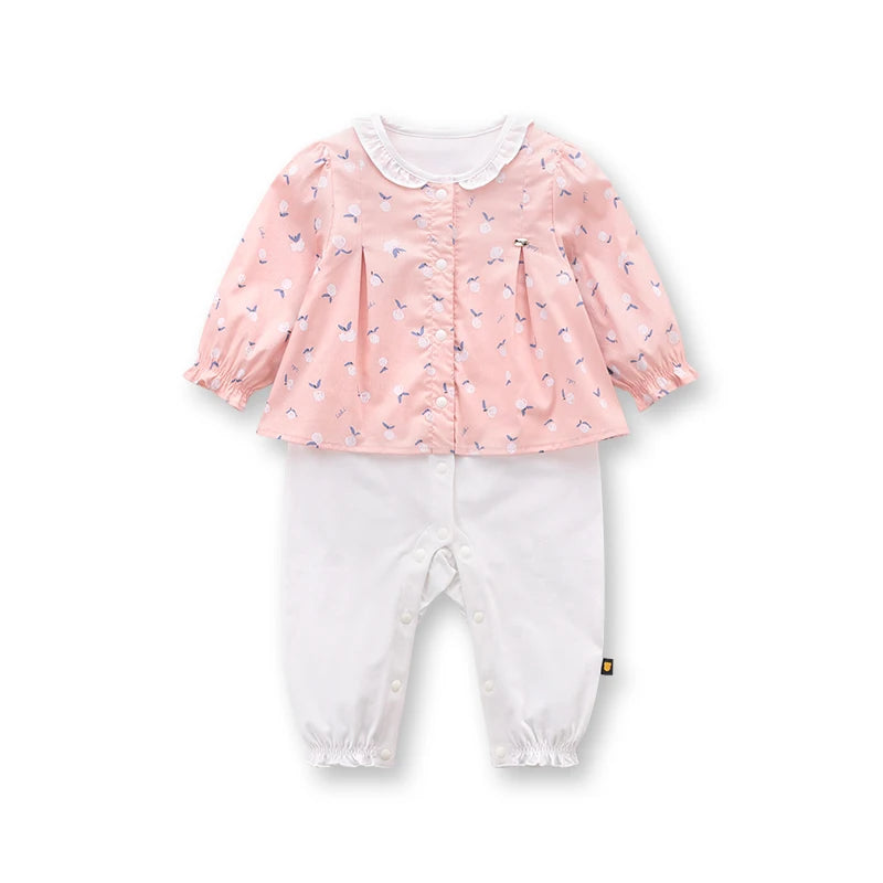 LABI BABY Pelele de princesa estilo coreano, monos para niñas pequeñas, monos con cuello bonito, monos infantiles de manga larga, primavera y otoño