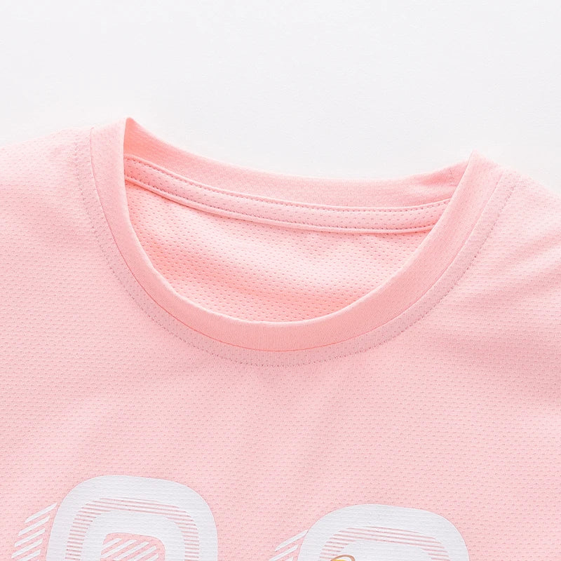 Children Summer Cool Feeling T-shirt UV Protected Short Sleeve T-shirt 1-6 Year Quick Drying Sports Top Boy Girl Kids Clothing