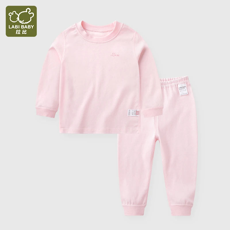 LABI BABY Children's Long Sleeve Cotton Pajamas Sets Tops and Pants Sleepwear Nightwear Kids Clothing Girls Boys