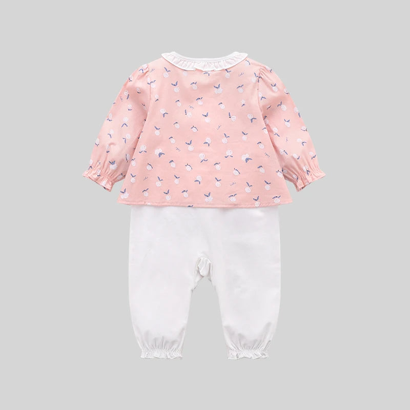 LABI BABY Princess Romper Korean Style Toddler Girls Bodysuits Cute Collar Jumpsuits Infant Long Sleeve Playsuits Spring Autumn