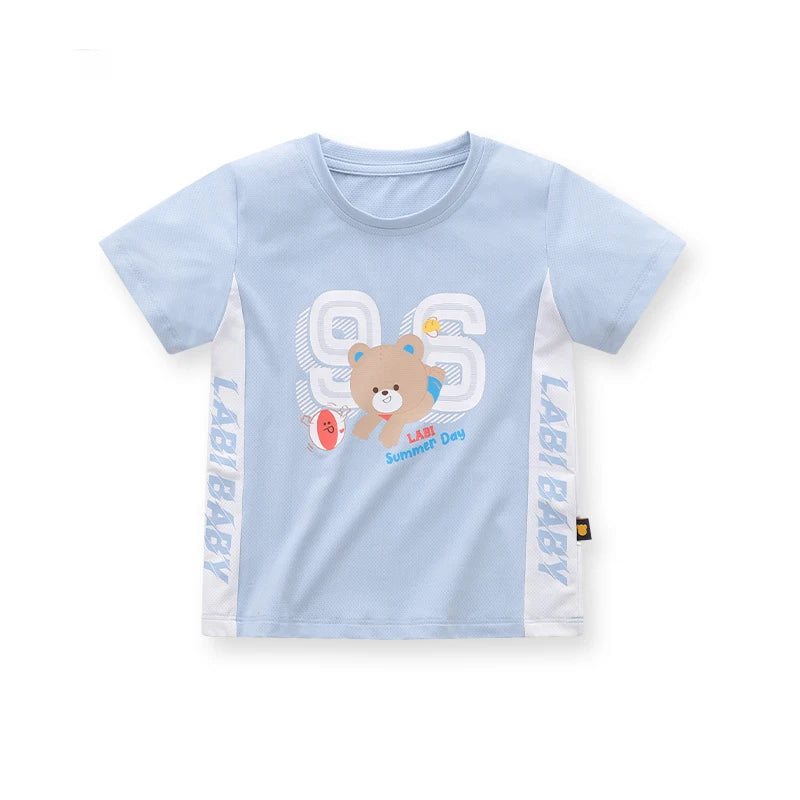 Children Summer Cool Feeling T-shirt UV Protected Short Sleeve T-shirt 1-6 Year Quick Drying Sports Top Boy Girl Kids Clothing