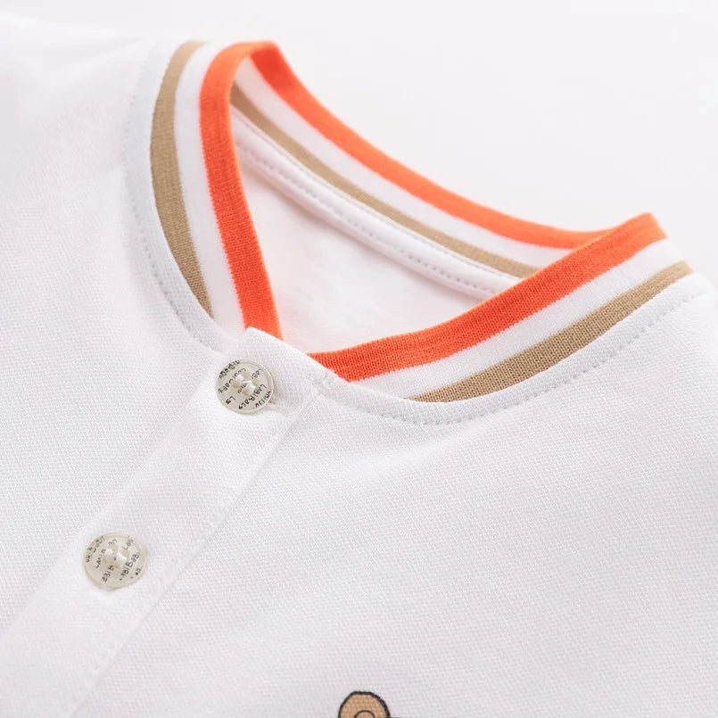 Baby Boys Polo Shirts Toddler Kids Summer Tops Short Sleeve T Shirt Boys Sports Clothes Bear Print Children Clothing 1-6 Years