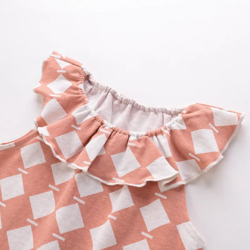 LABI BABY Newborn Ruffle Playsuits Summer Girls Rompers Newborn Cotton Bodysuits Toddlers Overalls Infant Onesie Outfits Gift