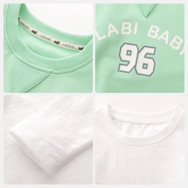 LABI BABY Girl Sweatshirt Dress Suit Long Sleeve Two Piece Dresses Kids Children Long Top Autumn Spring Clothing School Outfits