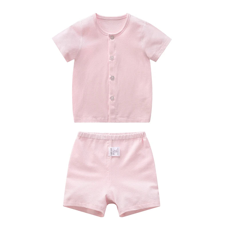 LABI BABY kids Clothing Summer Short Sleeve Home Sleepwear Children Sets Kids Clothes Boy Girl T-shirt shorts Cotton Suit Baby