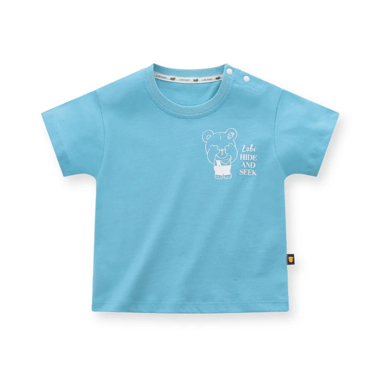 Summer Short Sleeved Cartoon Cute T-shirt Casual Sports Top For Boys and Girls Outdoor Children's Clothing