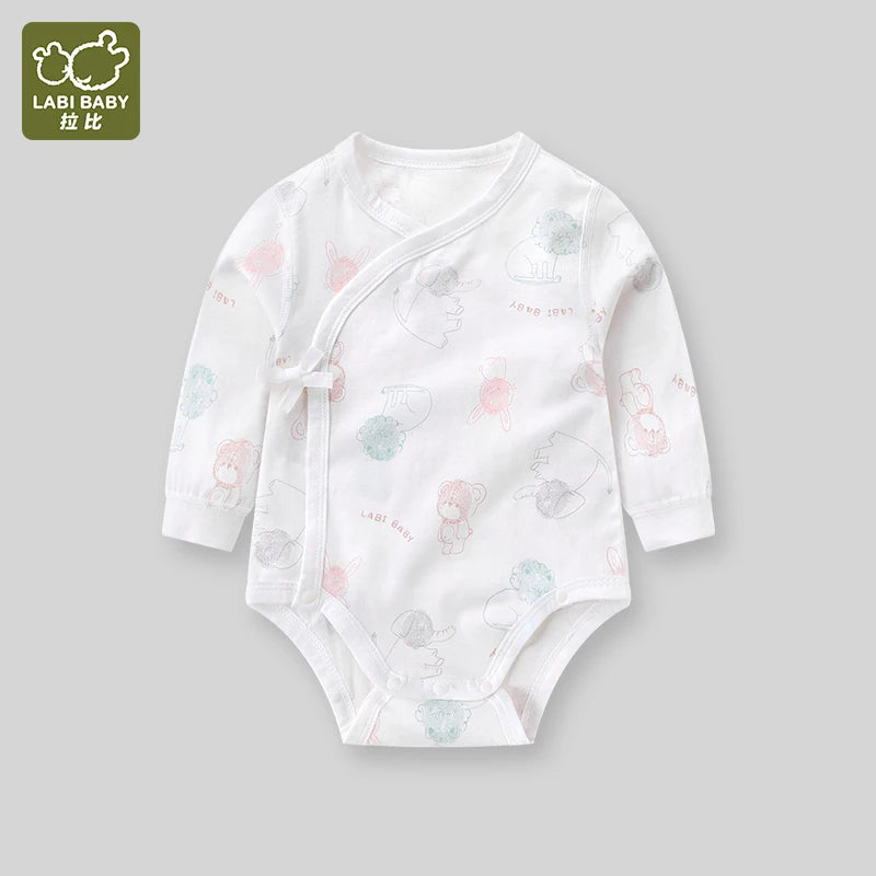 LABI BABY Animal Pattern Romper for Boys Girls Cotton Infant Bodysuit Long Sleeve Newborn Baby Onesie Toddler Soft Clothes Kids
