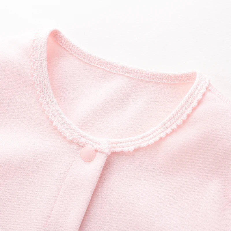 Baby Girls Pure Cotton Jumpsuit 6-24 Months Newborn Solid Color Bodysuits Spring and Autumn Girls' One-pieces