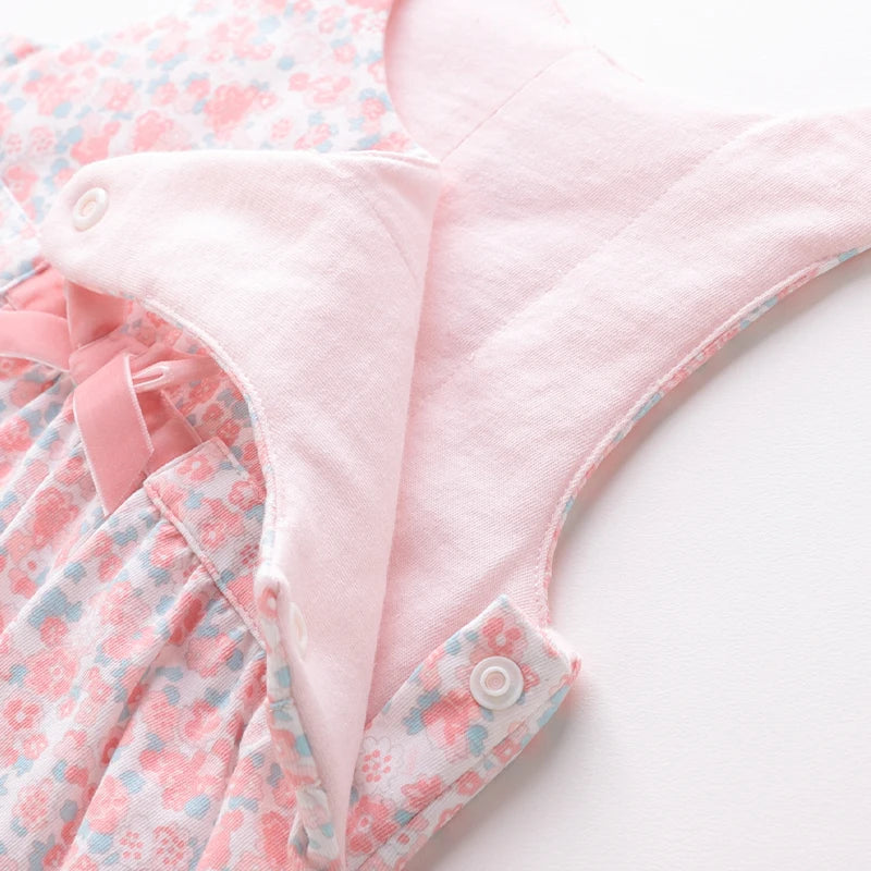 LABI BABY Cute Sleeveless Jumpsuit for Newborn Girls Thin Jumpsuit Toddler Floral Bodysuit Summer Flowers Infant Clothing Baby