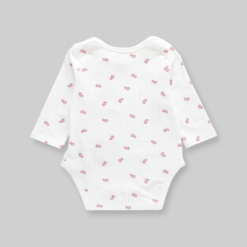 LABI BABY Girls Bow Rompers Infant Rosette Cotton Bodysuits Newborn Cute Playsuit Toddler Long Sleeve Jumpsuit One Piece Outfits