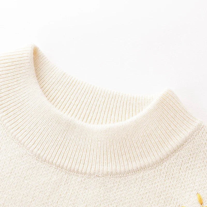 LABI BABY Knit Sweater for Girls Boys Embroider Sweaters Pullover Bear Pattern Fall Winter Knitted Tops Toddlers Kids Clothes