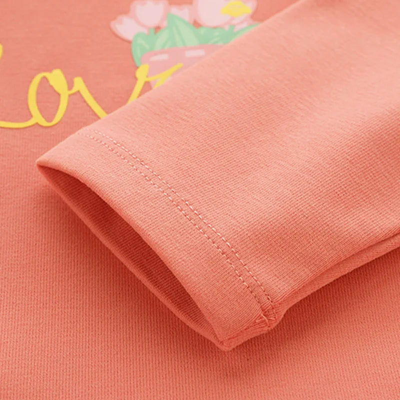 LABI BABY Girls T Shirt Kids Flower Print Tops Autumn Long Sleeve Casual T Shirts Pullover Round Neck Fall Toddler Baby Clothes