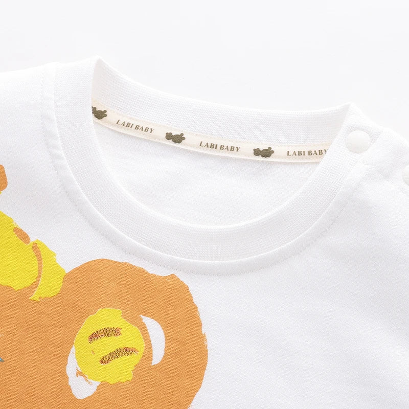 Summer Newborn Romper Boys Girls Short Sleeve Jumpsuit Infant Playsuits Baby Round Neck Cartoon Bear Cute Toddlers Clothing