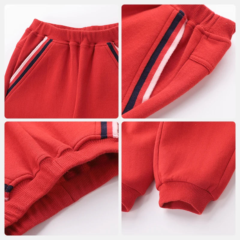 LABI BABY Sports Pants for Kids Green Red Trousers Boys Girls Elastic Waist Casual Sweatpants Children Clothes Autumn 66-110cm