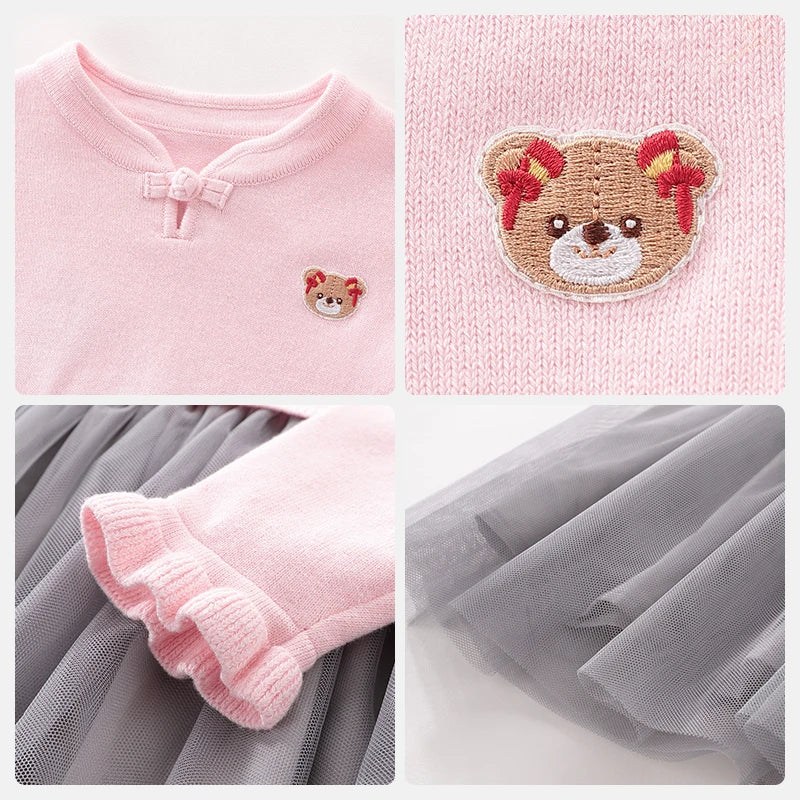 LABI BABY Girls Mesh Dresses High end Infant Dress for Toddler Girl Clothing Kids Ball Gown Children Party Festival Clothes
