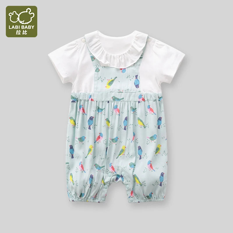 LABI BABY Mono de dibujos animados para niños y niñas, mono infantil de verano, ropa fina para niños, ropa cómoda para niños