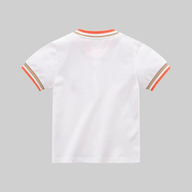 Baby Boys Polo Shirts Toddler Kids Summer Tops Short Sleeve T Shirt Boys Sports Clothes Bear Print Children Clothing 1-6 Years