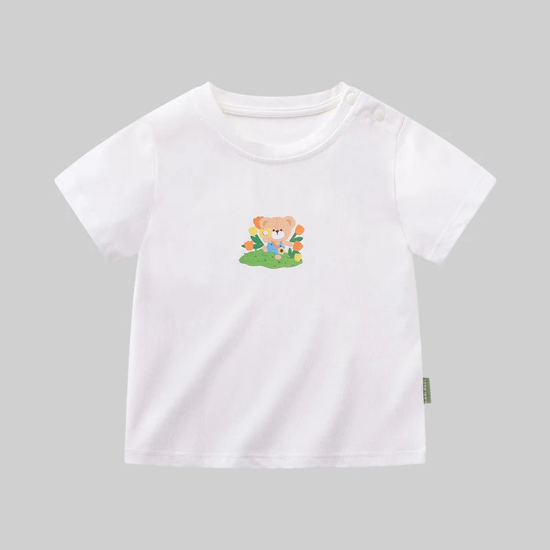 LABI BABY Summer Cartoon T shirt for Boy Girl Short Sleeve Top Children T-shirt Casual High-end Infant Clothes Clothing 1-6 Year