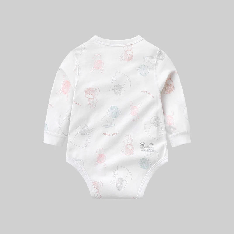 LABI BABY Animal Pattern Romper for Boys Girls Cotton Infant Bodysuit Long Sleeve Newborn Baby Onesie Toddler Soft Clothes Kids