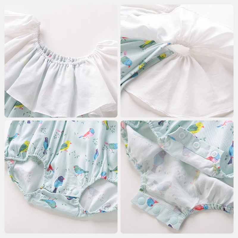 LABI BABY Summer Rompers Sleeveless Cotton Bodysuit for Girls Infant Jumpsuit Toddler Baby Clothes Colorful Newborn Kid Clothing