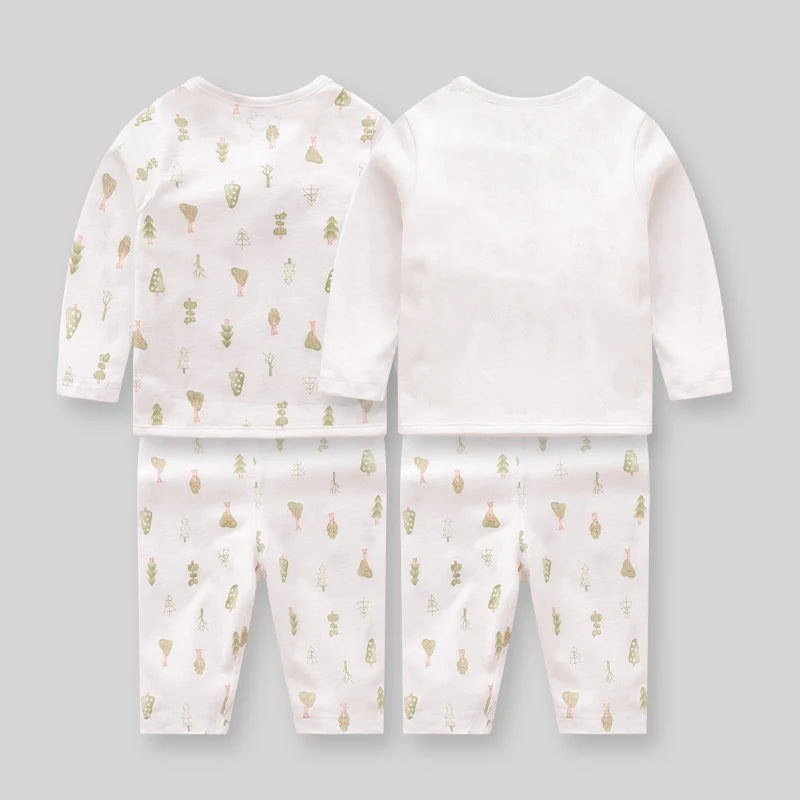 LABI BABY 2Pcs/Set Infant Jumpsuit Spring Newborn Cotton Romper Toddler Soft Bodysuit for Baby Boys Girl Kids Comfortable Onesie