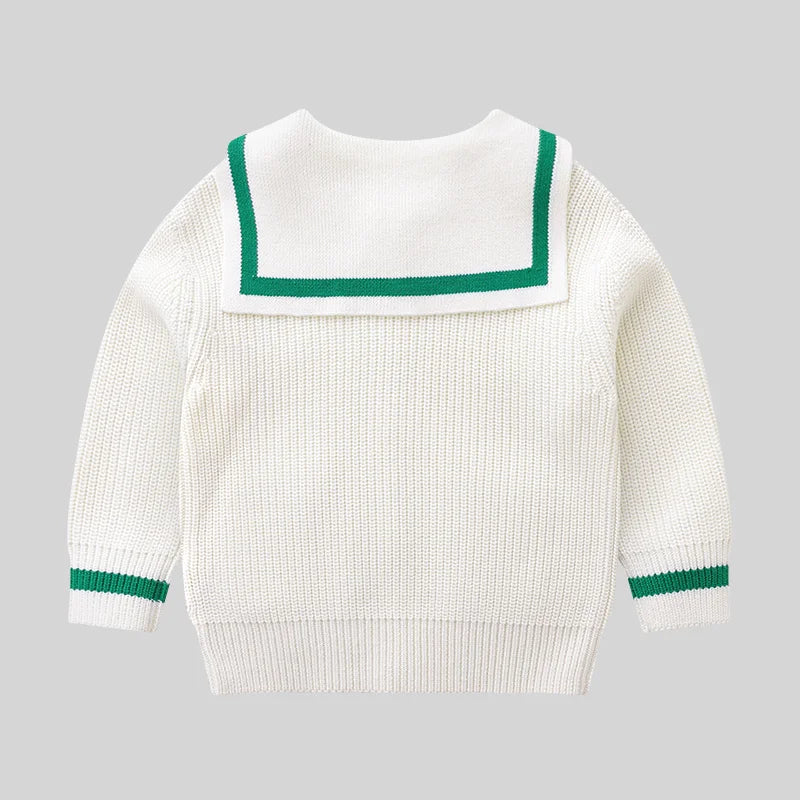 LABI BABY Girls Knitted Sweater Cardigan Autumn Sweater Coat Knitwear Outerwear Fashion Collar Tops Children Clothes 1-6 Toddler