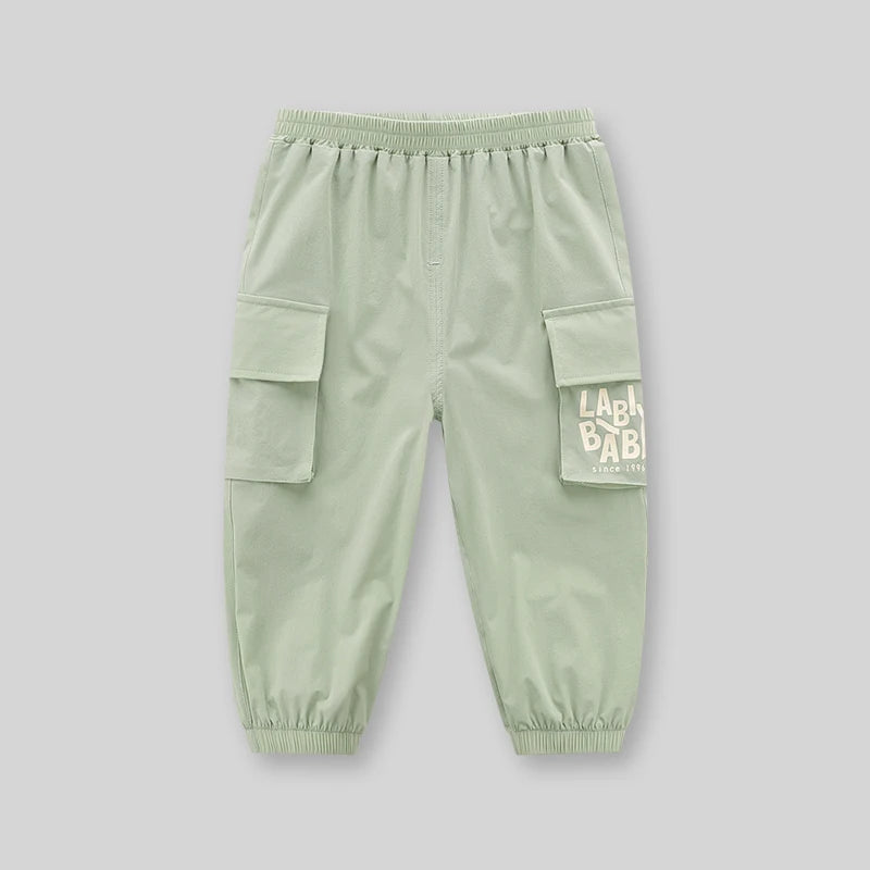 Kids Overalls Pants with Pockets Durable Outdoor Elastic Trousers for Boys Girl Children Casual Long Pants Spring Autumn 1-4Year
