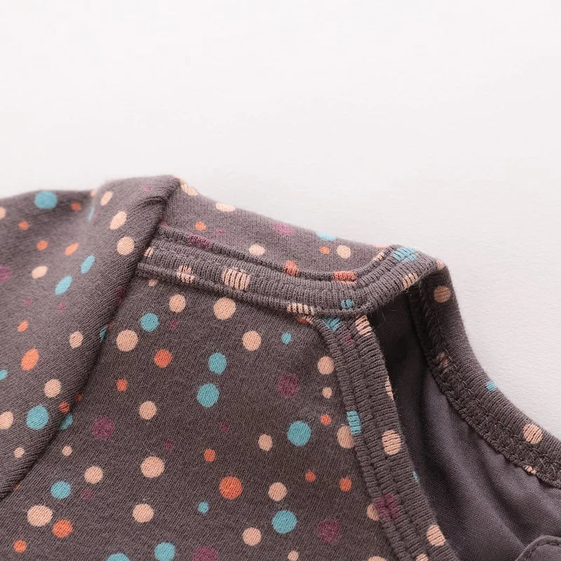 LABI BABY Girl Colorful Dot Print Dresses Sweet Ruffled Long Sleeve Bow Dress for Infant Toddler Girls Autumn Dress Kids Clothes