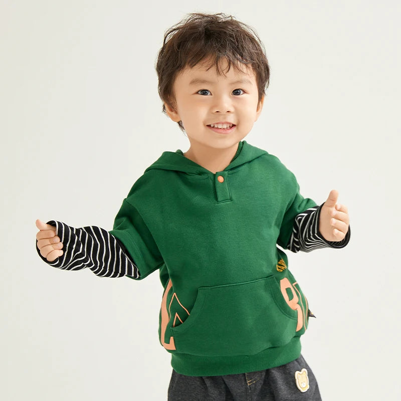 Red Green Yellow Kids Hoodies Autumn Sweatshirt for Boys Girls Long Sleeve Pullovers Casual Hooded Tops Pockets Sport Hooded Top