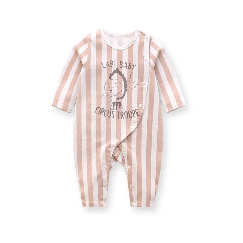Four Seasons Newborn Bodysuit 0-24 Months Baby Stripe Jumpsuit Male Baby Female Baby Cartoon Climbing Clothes