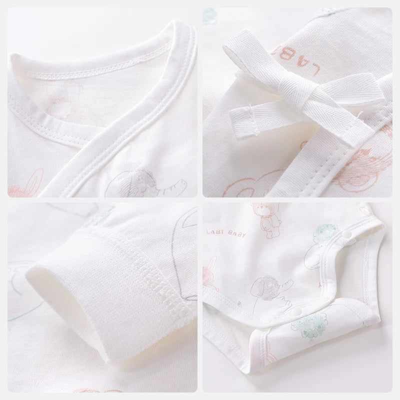 LABI BABY Animal Pattern Romper for Boys Girls Cotton Infant Bodysuit Long Sleeve Newborn Baby Onesie Toddler Soft Clothes Kids