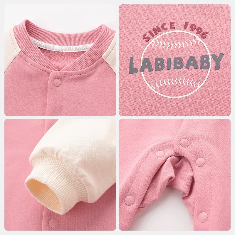 LABI BABY Autumn Rompers Boys Girls Baseball Pattern Sports Jumpsuit Toddler Bodysuits Infant Romper Casual Clothing 2 Colors