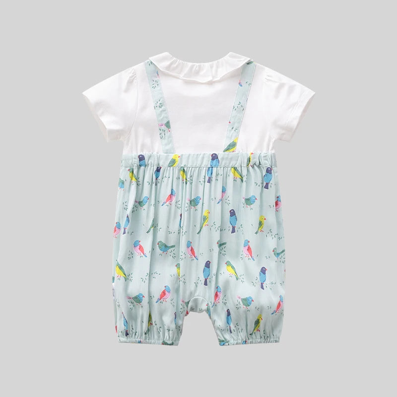 LABI BABY Cartoon Jumpsuit for Boys Girls Summer Toddler Infant Bodysuit Thin Kids Clothes Comfortable Children Clothing