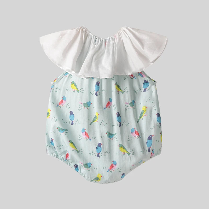 LABI BABY Summer Rompers Sleeveless Cotton Bodysuit for Girls Infant Jumpsuit Toddler Baby Clothes Colorful Newborn Kid Clothing