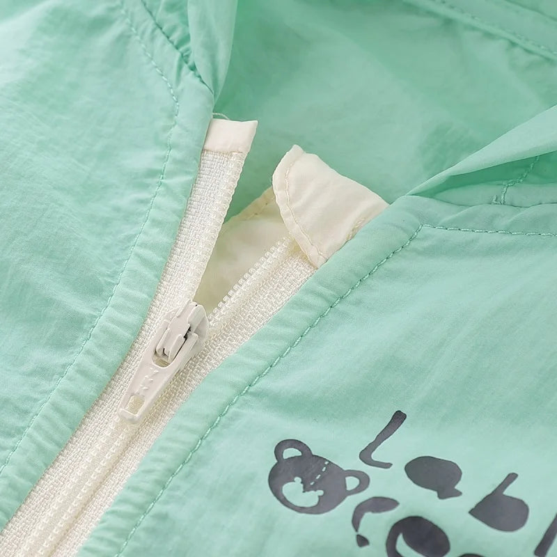 LABI BABY 1-6 Toddlers Windproof Hooded Jacket Thin Zipper Coat for Boys Girls Kids Casual Outerwear Spring Autumn Baby Clothes